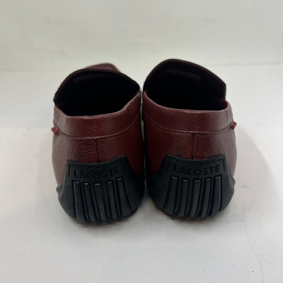 Lacoste Argon Lexi 3 Driving Loafers Mens 9 Burgundy Leather Slip On Shoes main image 6